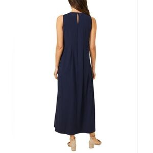 J. McLaughlin Clive Maxi Dress in navy blue Sz M EUC Belted
